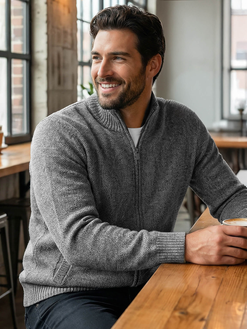 Muški Džemper Grafitni OZONEE JS/59B3611/5