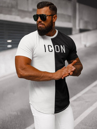 Muška majica bijelo-crni OZONEE O/7776T