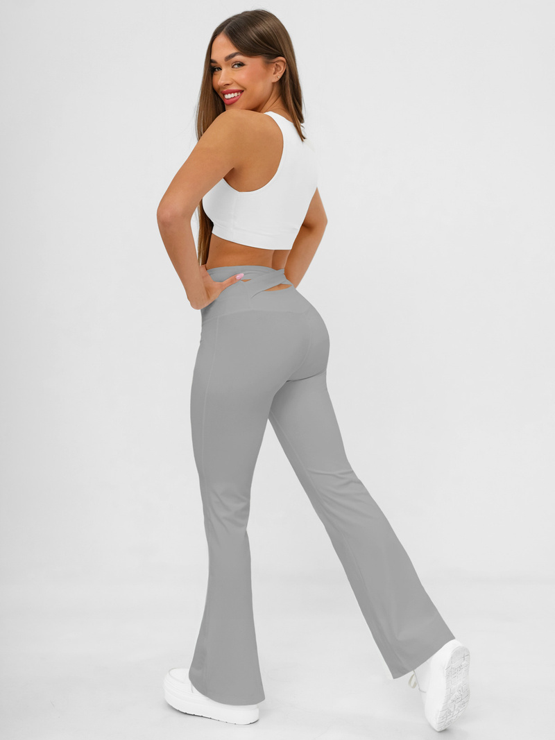 Ženske sportske tajice sa širokim nogama sive OZONEE JS/17K587/5