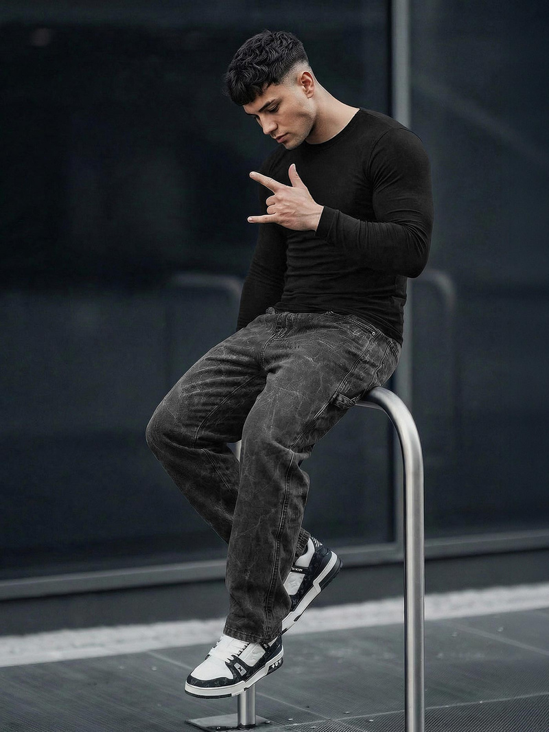 Muške traperice grafitne OZONEE O/KK2828/5Z