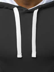 Muška majica s kapuljačom grafitna OZONEE O/1273Z