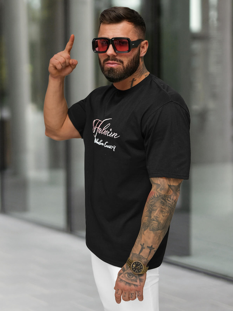 Muška Majica Crna OZONEE O/YN2/632