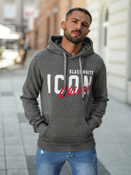 Muška dukserica s kapuljačom grafitna OZONEE JS/8B1736/5