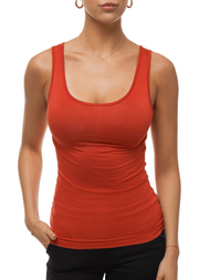 Ženska majica bez rukava tamnonarančasta OZONEE BT/71592B