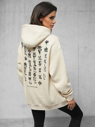 Dukserica s kapuljačom bež OZONEE O/SWE23017Z