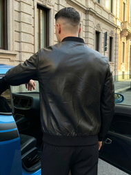 Muška kožna jakna crna OZONEE JS/11Z8105Z