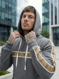 Muška dukserica s kapuljačom grafitna OZONEE JS/8B1729/5Z