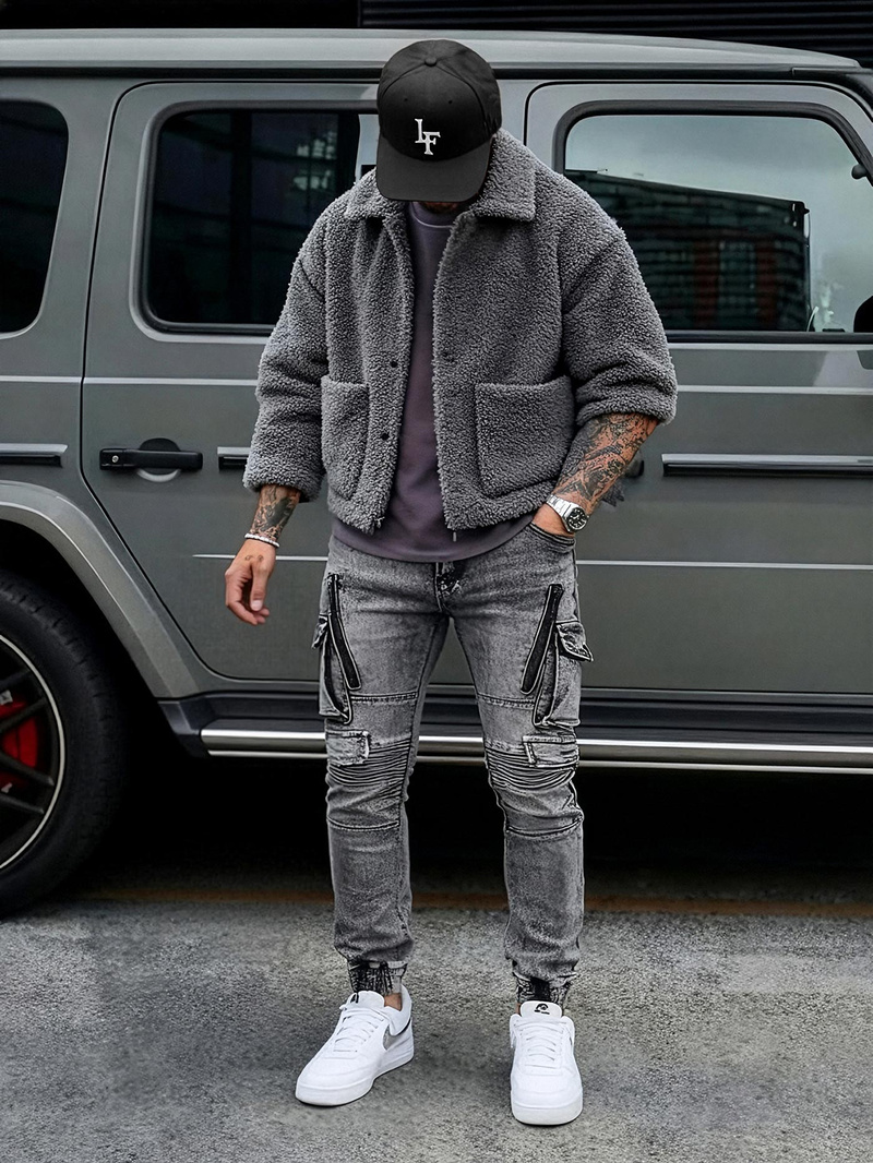 Muške traperice grafitne OZONEE O/E10017Z