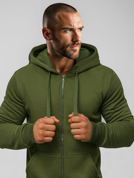 Muška dukserica s kapuljačom kaki OZONEE JS/2008