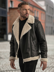 Muška kožna jakna crna OZONEE JS/11Z8273