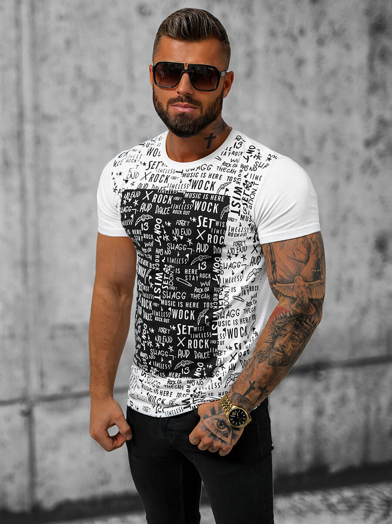 Muška majica bijela OZONEE O/T122/1Z