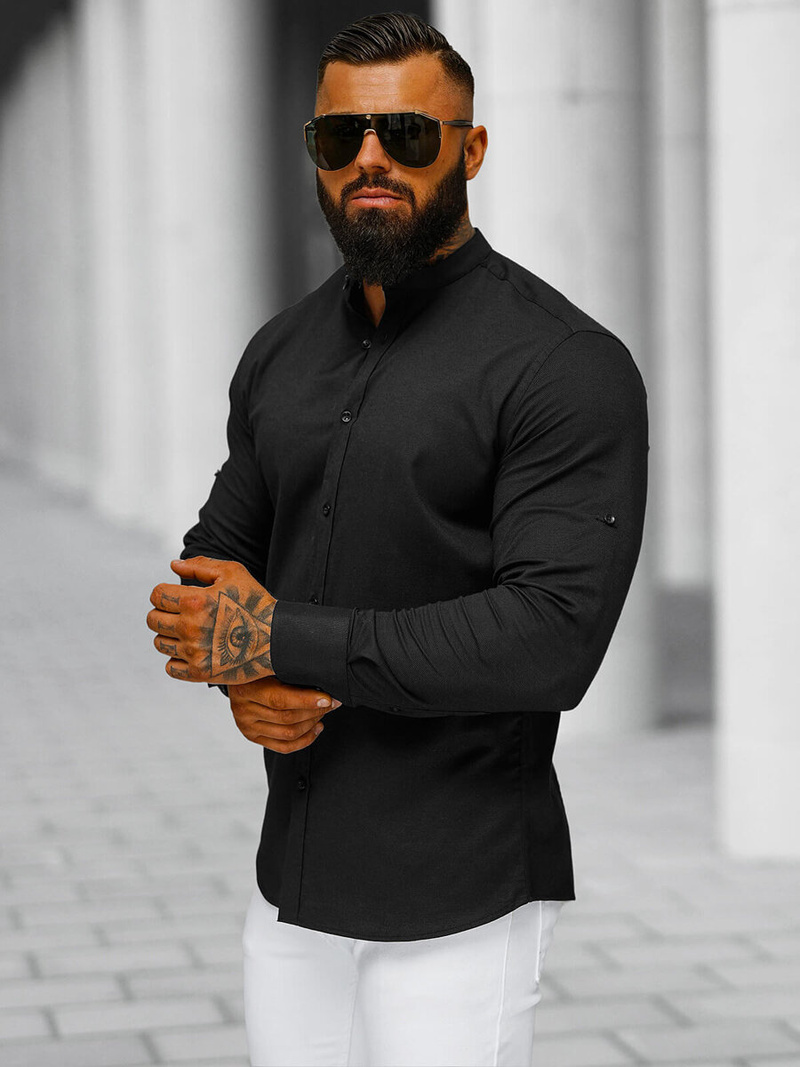 Muška Košulja Crna OZONEE O/V121