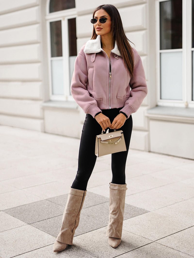 Ženska Jakna Puder Ružičasta OZONEE O/81326