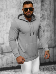 Muška dukserica s kapuljačom siva OZONEE O/TB2273