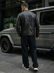 Muška kožna jakna crna OZONEE JS/11Z8021