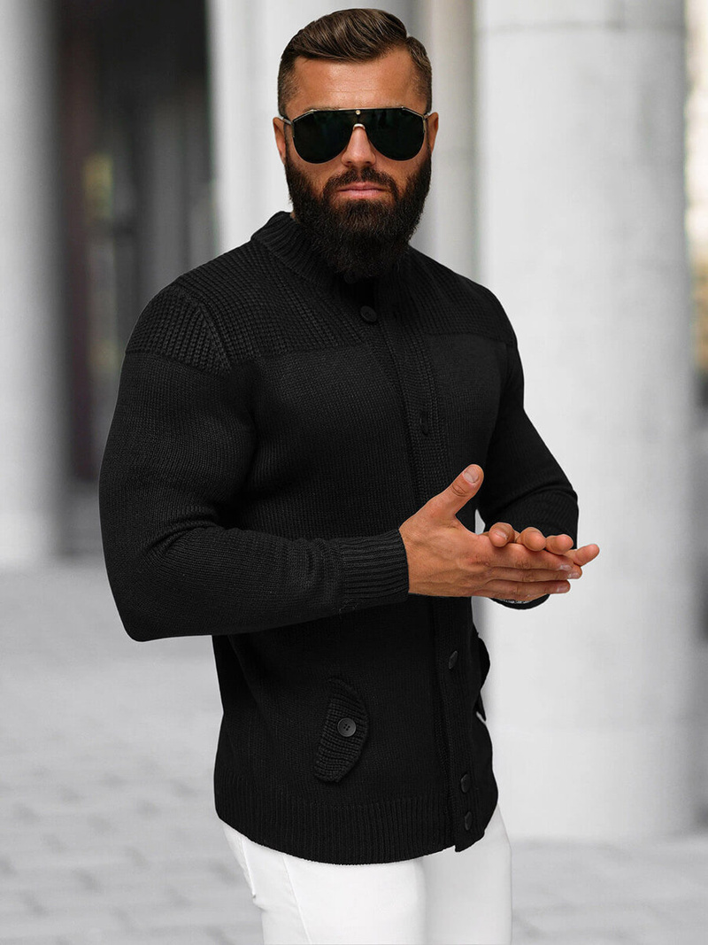 Muški Džemper Crni OZONEE NB/MM6011/4Z