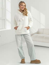 Ženska dukserica bijela OZONEE JS/HH192/1