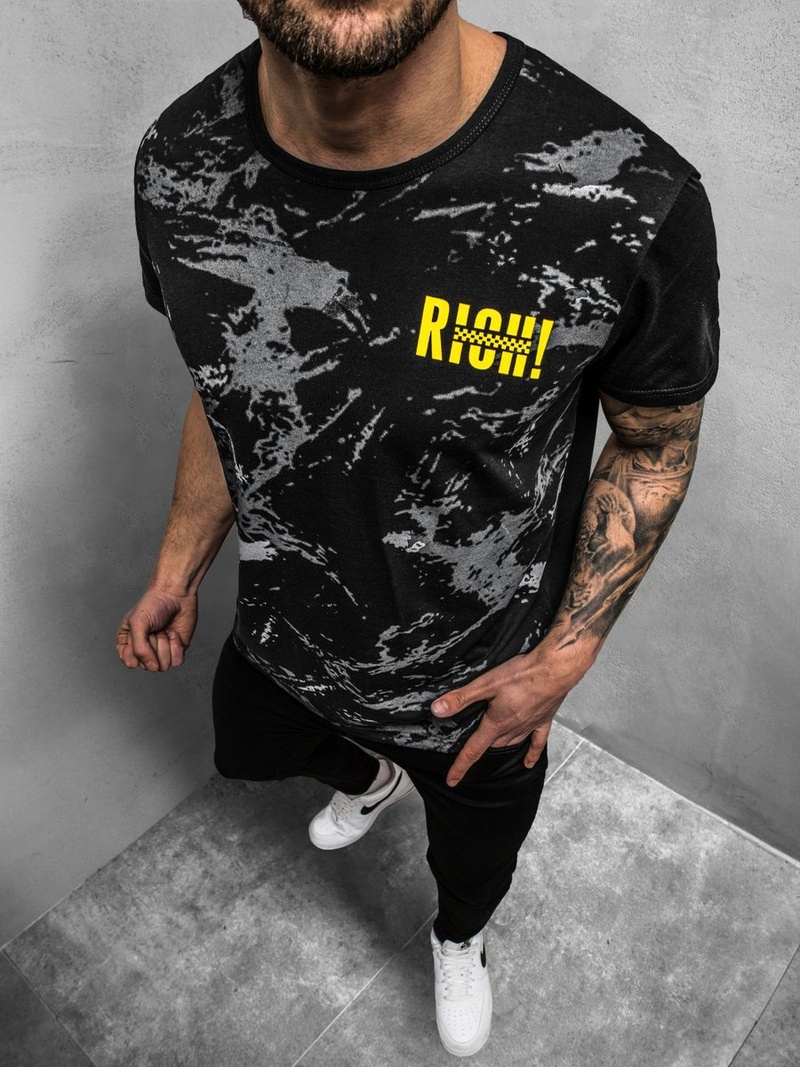 Muška majica Crna OZONEE JS/KS1976Z