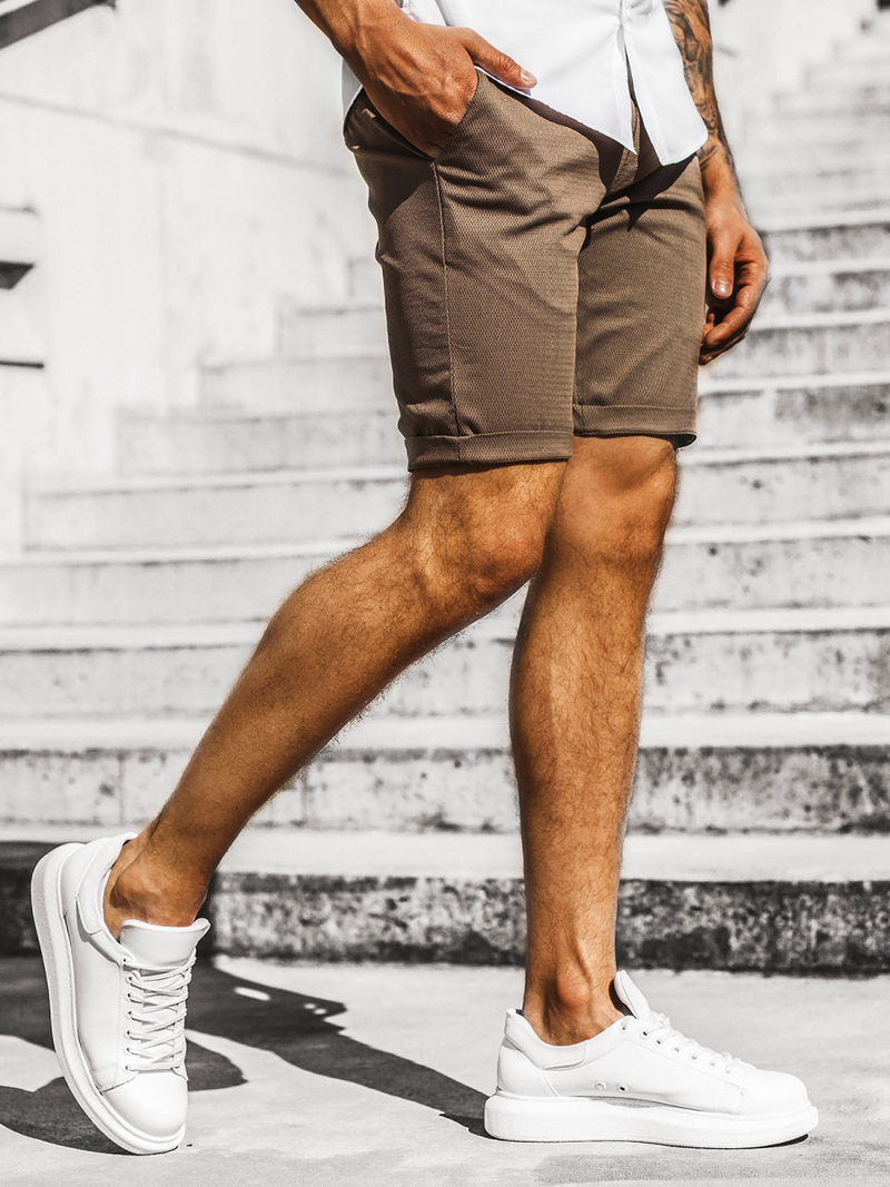 Muške chino kratke hlače Smeđe OZONEE DJ/1007