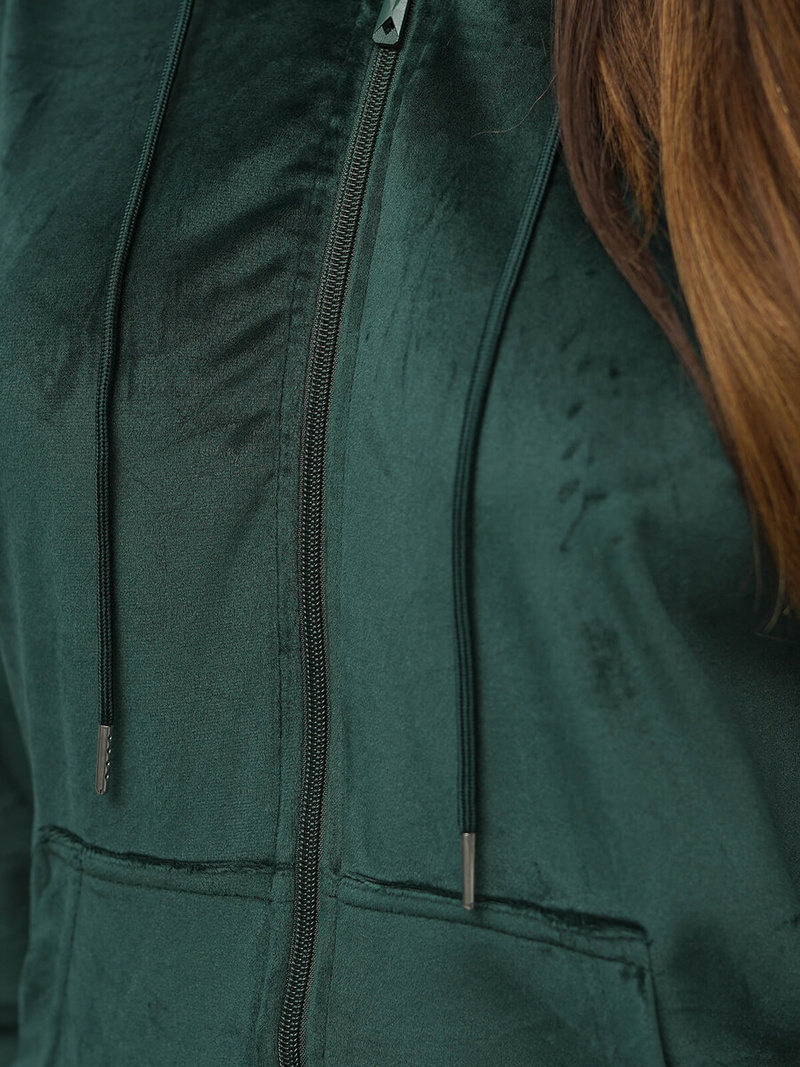 Ženski trenirka od velura tamno-zelena OZONEE JS/8C1176/9Z