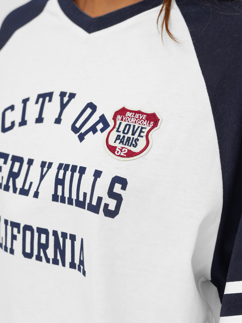 Ženska majica bijelo-modra OZONEE JS/R62493