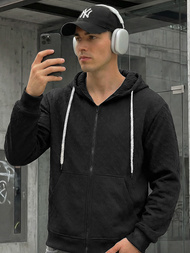 Muška dukserica s kapuljačom crna OZONEE O/G3066