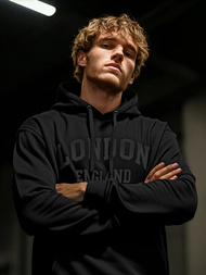 Muška dukserica s kapuljačom crna OZONEE JS/8B1986/3