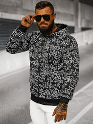 Muška dukserica s kapuljačom crna OZONEE JS/8B1183/3