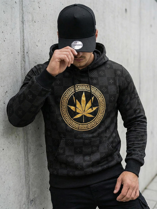 Muška dukserica s kapuljačom crna OZONEE O/B265Z