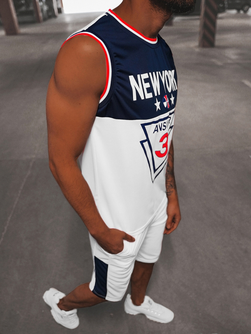 Muški sportski komplet bijeli OZONEE JS/68C10169Z