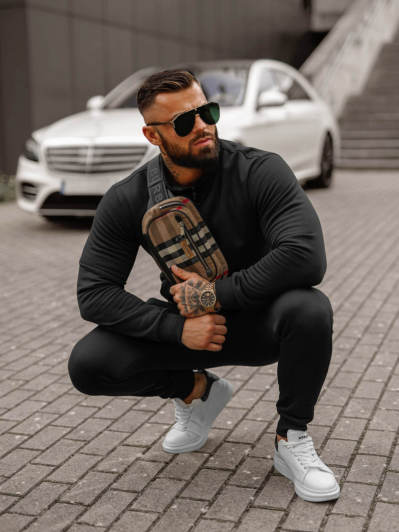 Muška trenirka crna OZONEE JS/68C10385/3Z