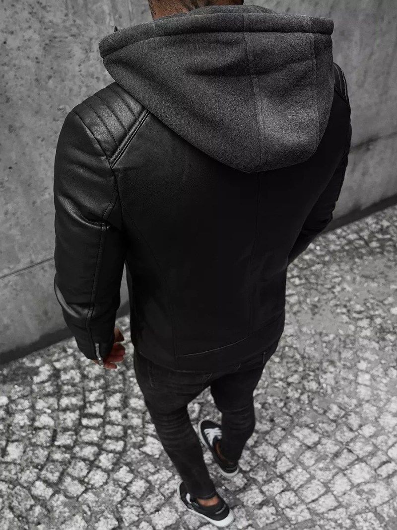 Muška kožna jakna crna OZONEE JS/11Z8012