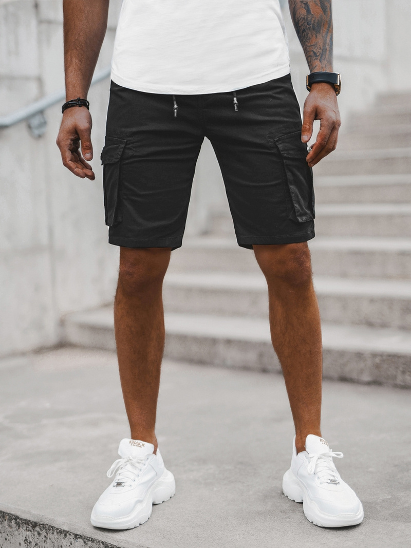 Muške Chino Kratke Hlače Crne OZONEE T/BB70011/1