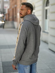 Muška dukserica s kapuljačom grafitna OZONEE JS/8B1729/5