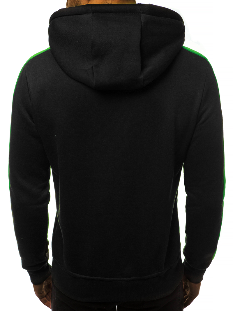 Muška dukserica s kapuljačom crno-zelena OZONEE JS/2012
