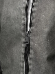 Muška kožna jakna grafitna OZONEE JS/11Z8107