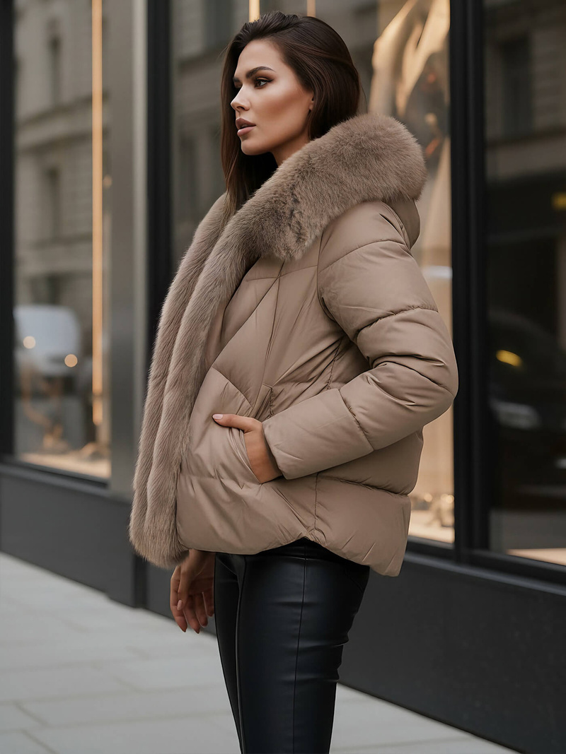 Ženska jakna tamno-bež OZONEE O/16M9179/84