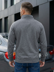 Muška dukserica s patentom tamnosiva OZONEE JS/2002Z