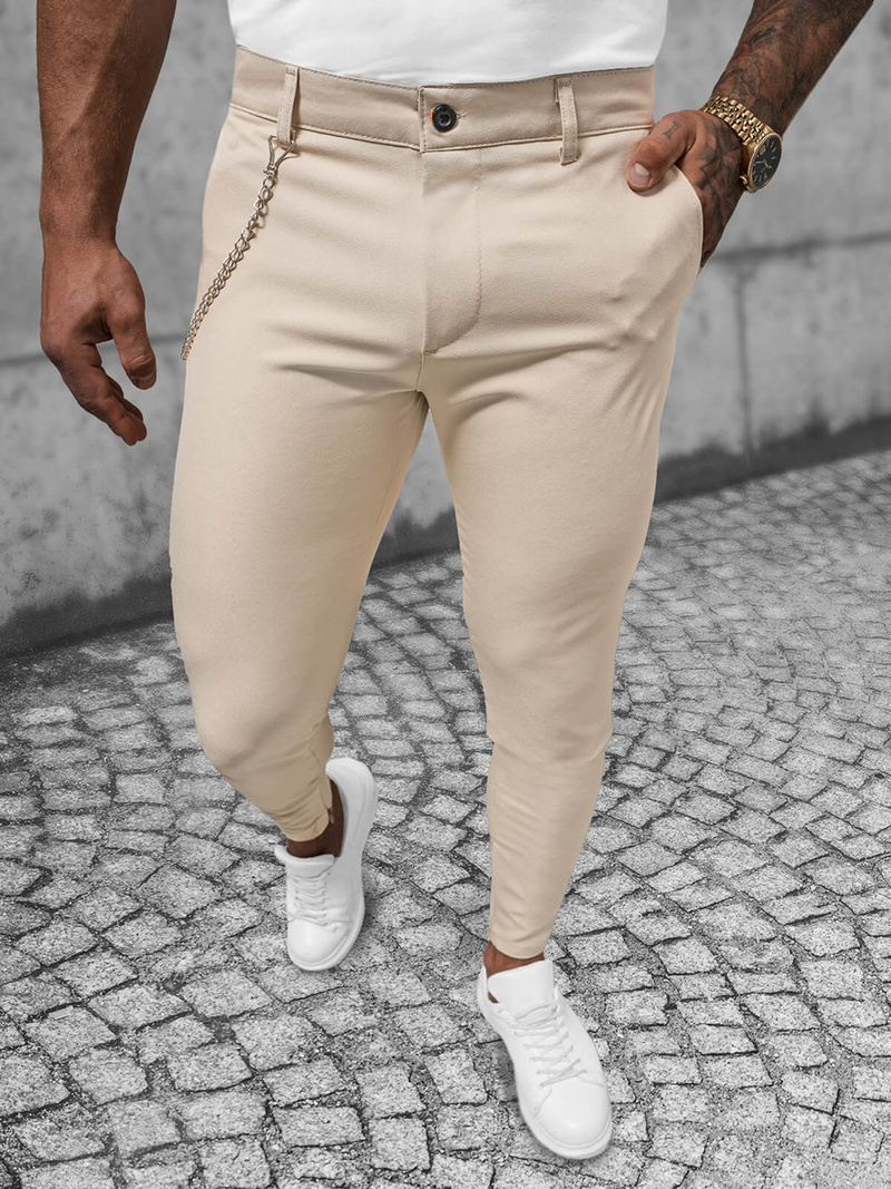 Muške chino hlače bež OZONEE DJ/550170
