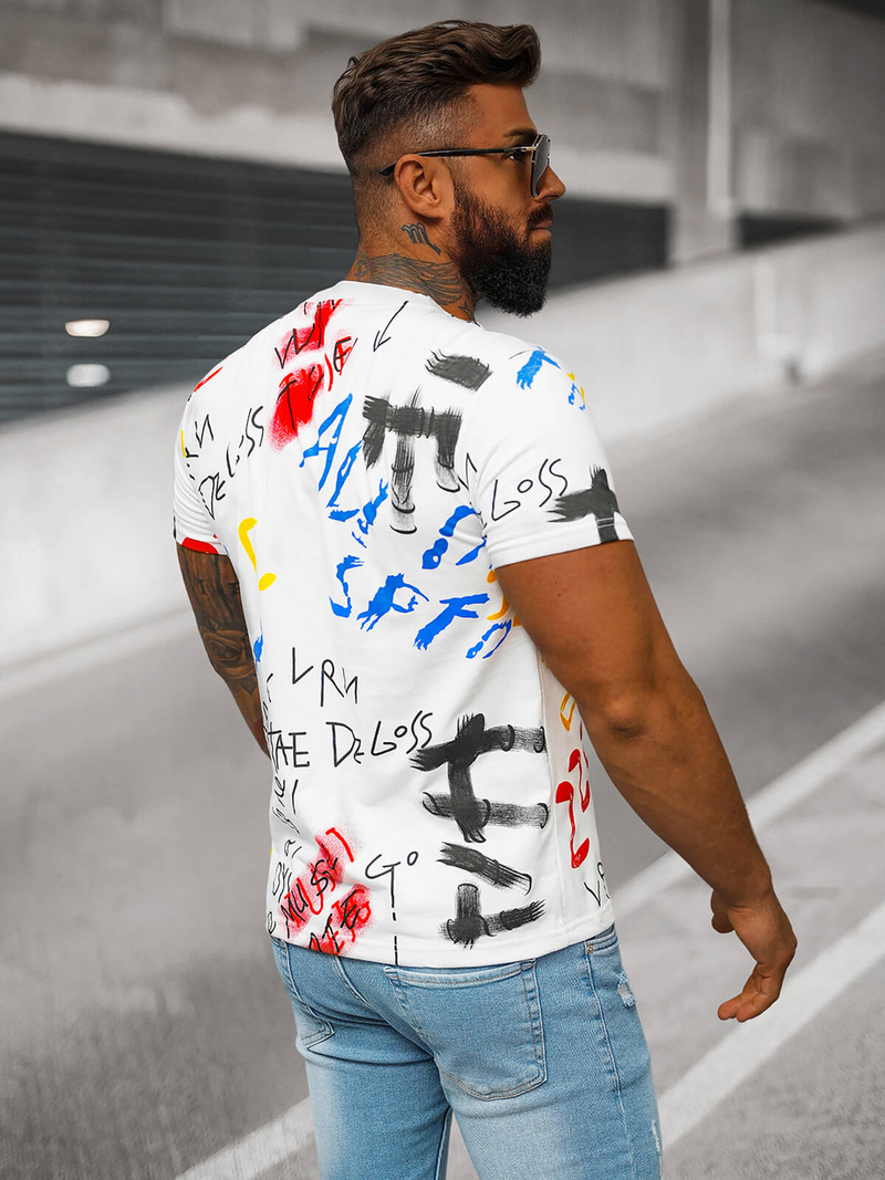 Muška Majica Bijeli OZONEE JS/8T1211/1