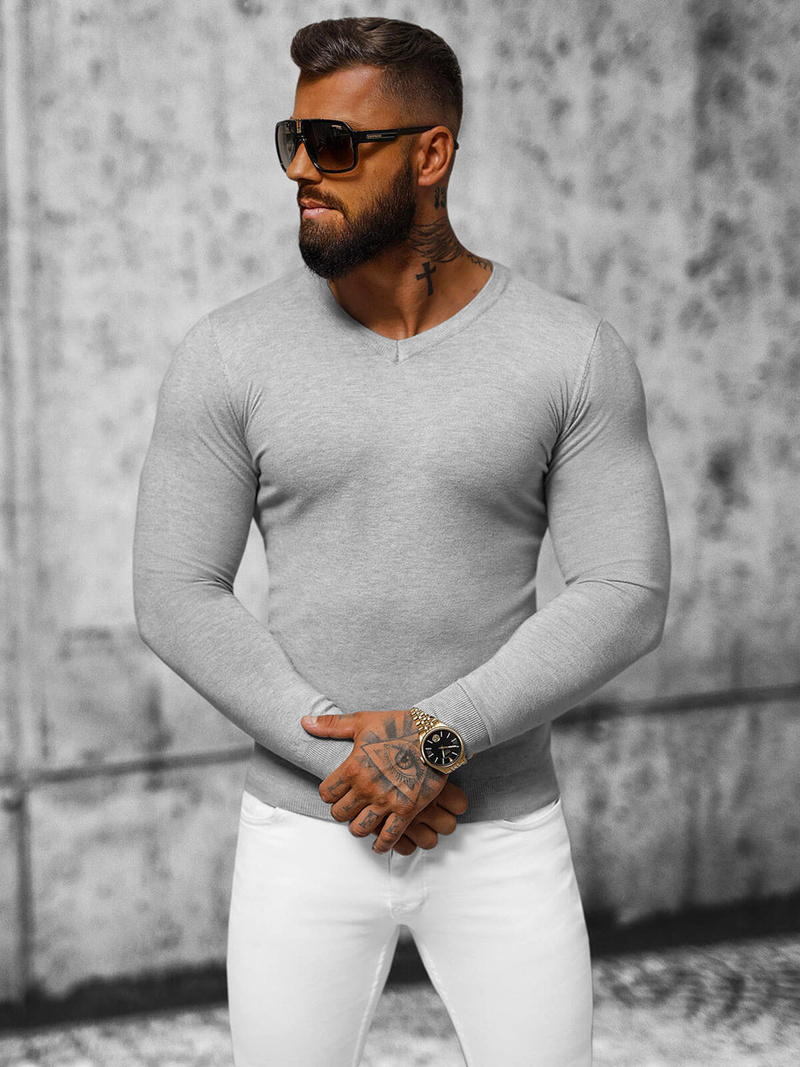 Muški Džemper Sivi OZONEE NB/MMB601/2Z