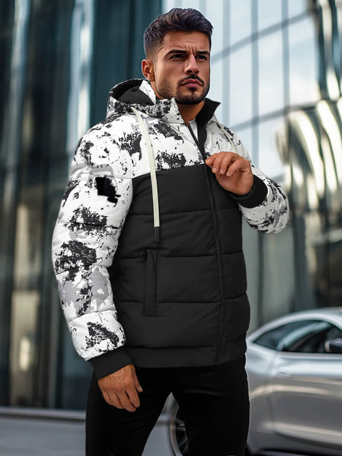 Muška parka jakna bijelo-crna OZONEE JS/31M5030/392Z