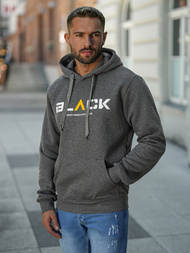 Muška dukserica s kapuljačom grafitna OZONEE JS/8B1756/5