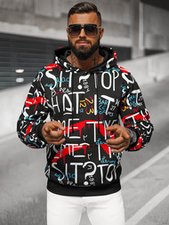 Muška dukserica s kapuljačom crna OZONEE JS/8B1233/3