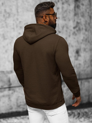 Muška dukserica s kapuljačom smeđa OZONEE O/TB2273