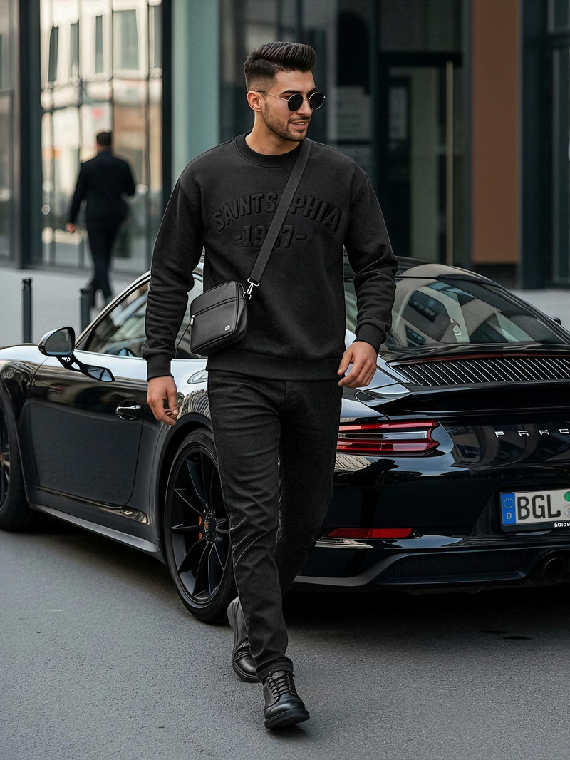 Muška dukserica crna OZONEE JS/8B1953/3