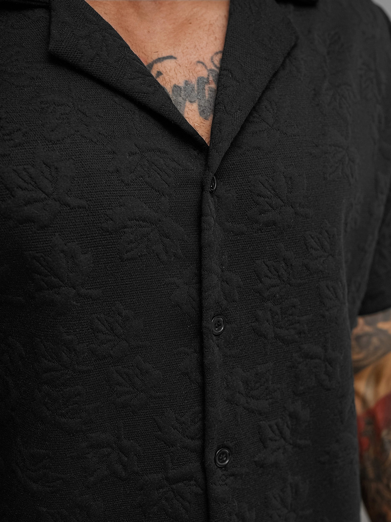 Muška košulja kratkih rukava crna OZONEE O/B2258