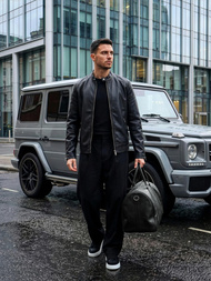 Muška kožna jakna crna OZONEE JS/11Z8027