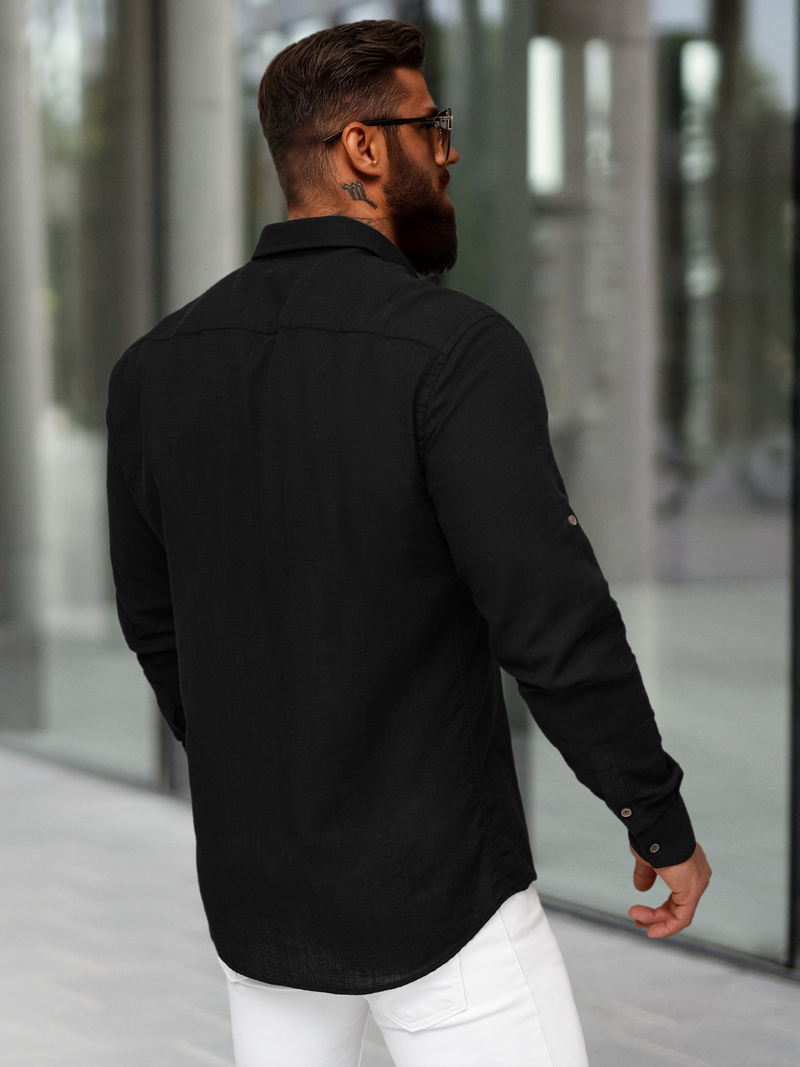 Muška košulja crna OZONEE O/V144