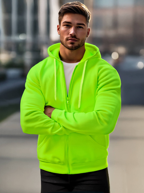 Muška dukserica s kapuljačom zeleno-neon OZONEE JS/2008Z